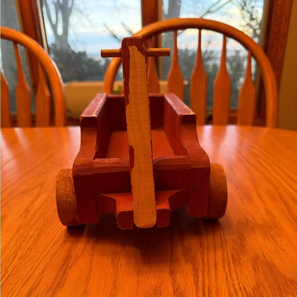 Classic Red Wooden Toy Wagon